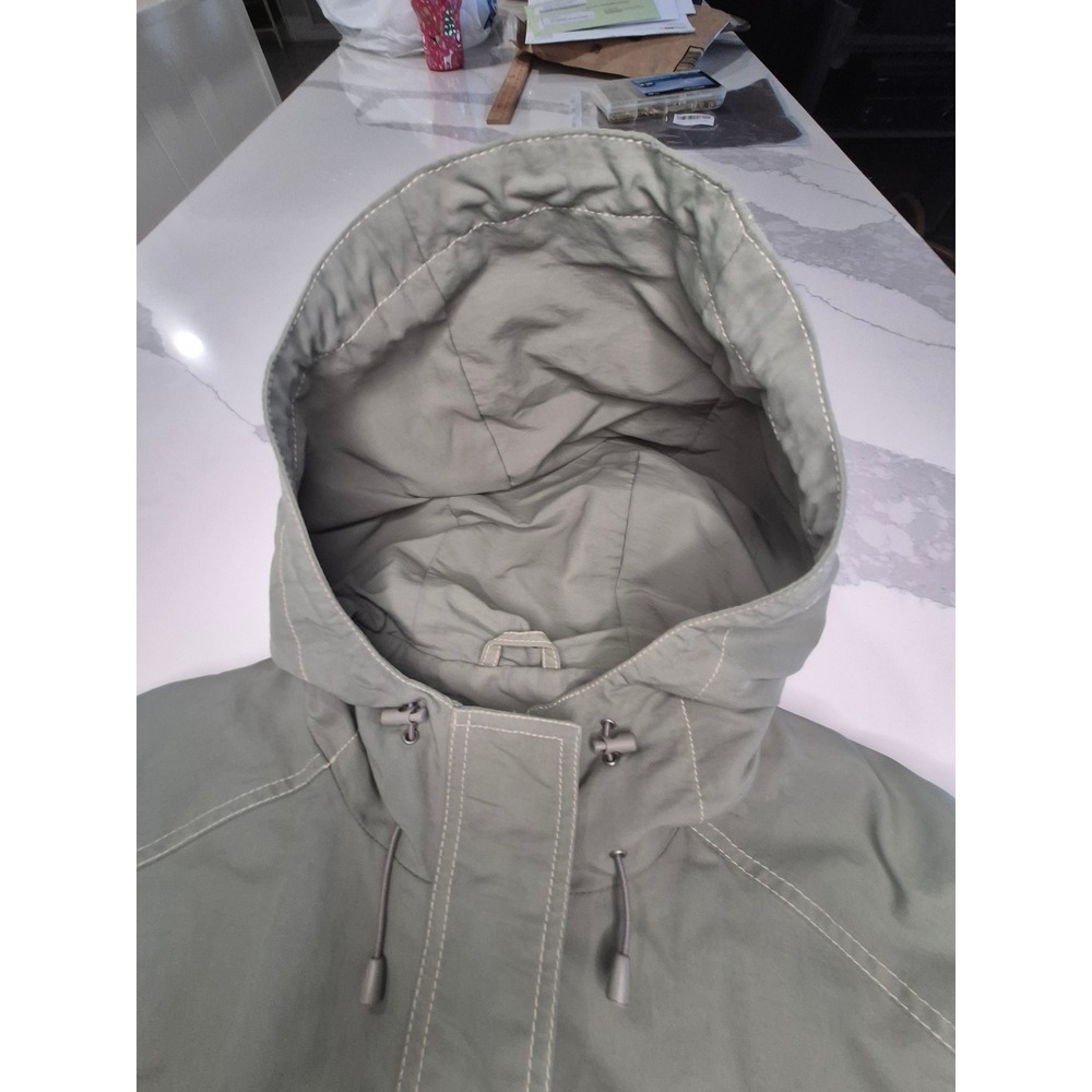 Eddie Bauer Womens Sage Green Hooded Utility Jacket Nylon Full Zip Large - Picture 5 of 9